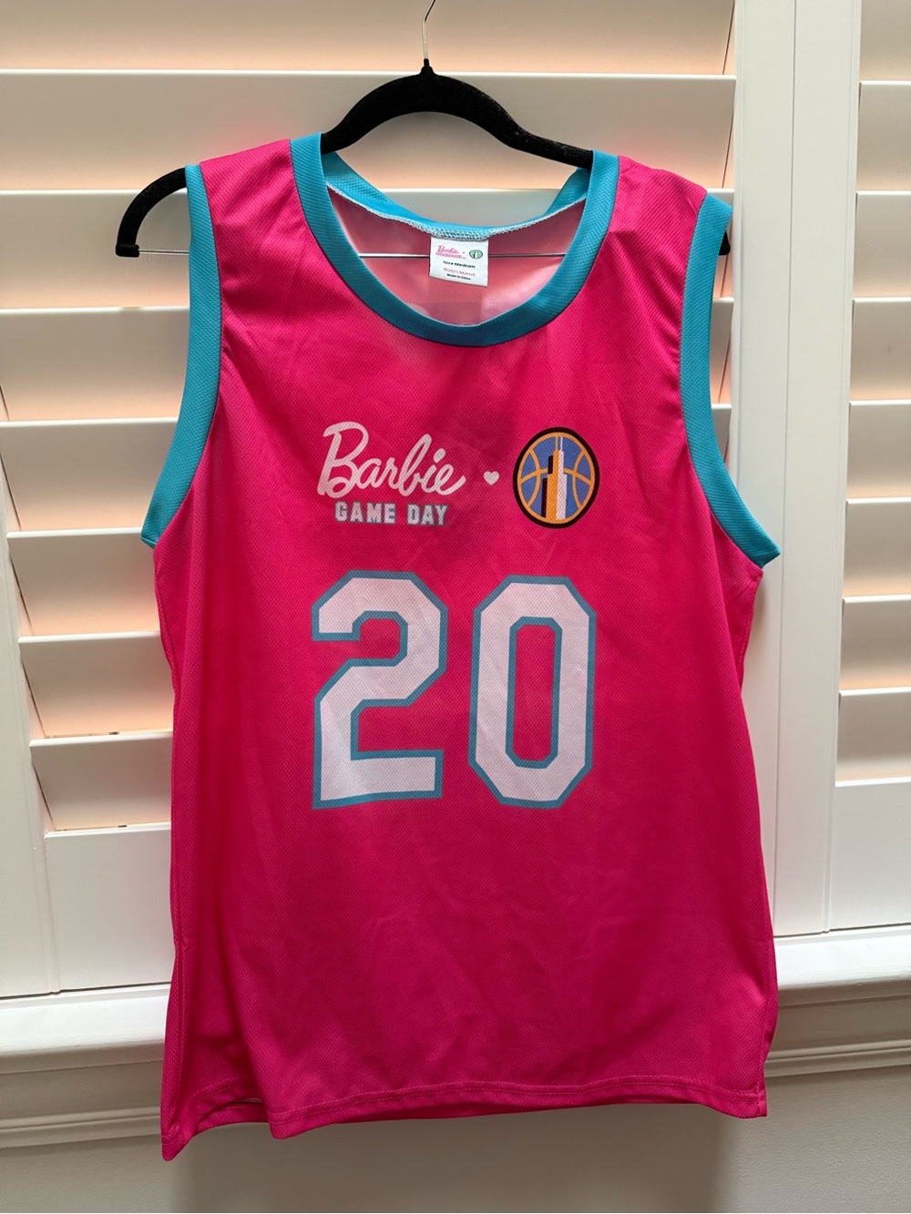 Barbie Hot Pink Jersey with Teal Trim and White Number 20